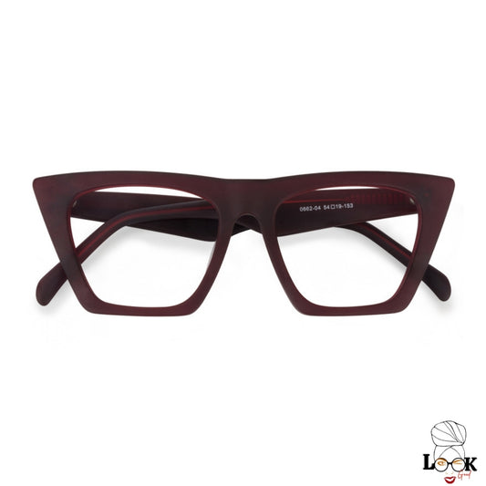 noone frame face , burgundy color